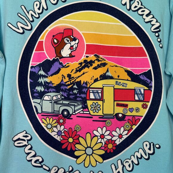 BUCEE'S woman's size medium M Wherever we Roam... camp roadtrip long sleeve top - Picture 5 of 9